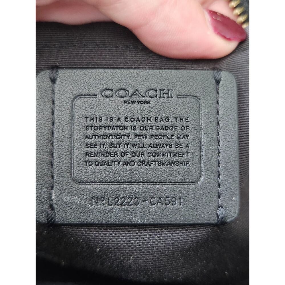 Coach Sydney Satchel Signature Canvas CA591 Brown Black Crossbody - Picture 7 of 9